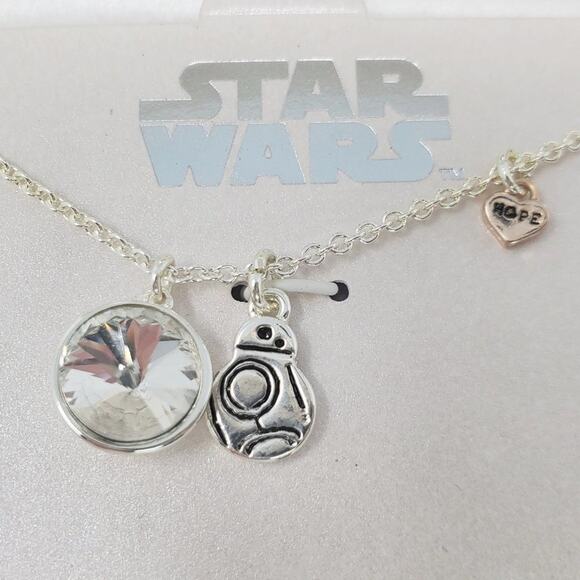 Star Wars BB-8 This is How We Roll Necklace Silver-toned NIP - Picture 1 of 8